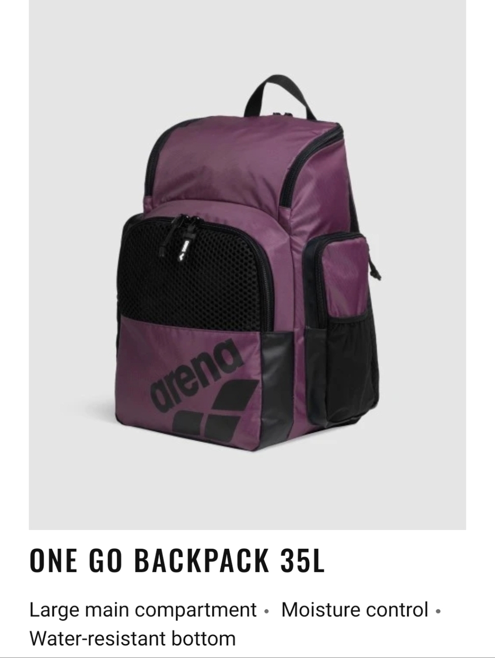 Arena One Go 35L Swimming Backpack Unisex - Plum